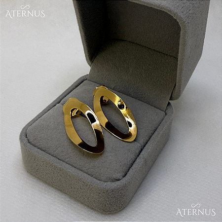 Brinco Oval Delicado - Ouro