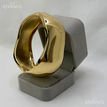 Bracelete Feminino Dourado Design Orgânico