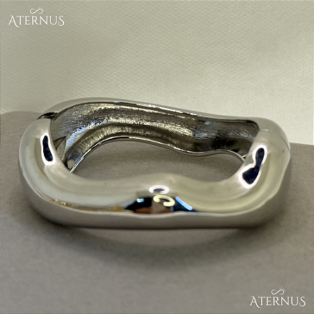 Bracelete Orgânico Curvado - Ródio