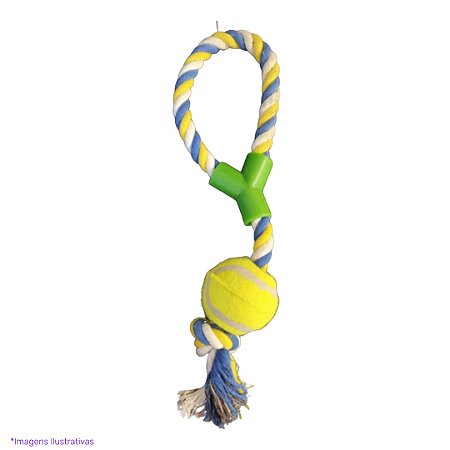Mordedor Corda Com Bola De Tênis