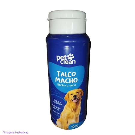 Talco Banho a Seco Macho Pet Clean 100G