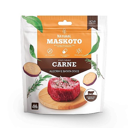 Snack Natural Maskoto Carne, Alecrim e Batata Doce