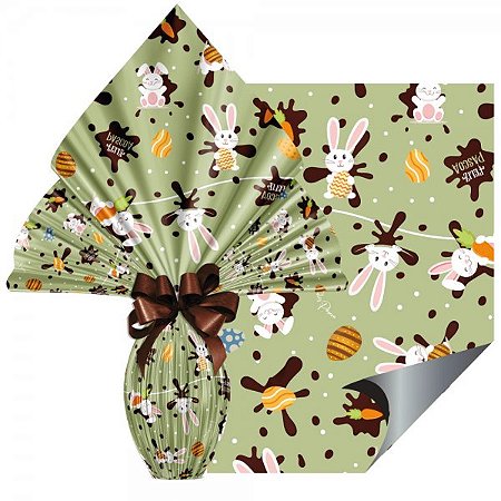 Poli Páscoa Metal 70x90cm Chocolat pacote com 25 unidades