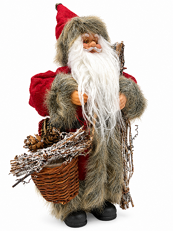 Papai Noel Lenhador 30cm Boneco para Enfeite de Natal