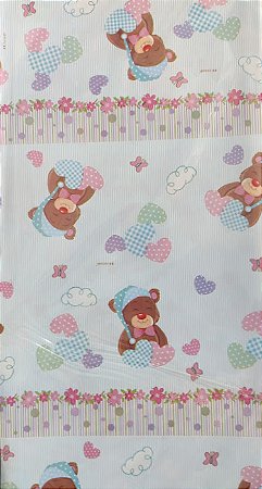 Saco Para Presente 15x29cm Sonho Urso Perolado pacote com 50 Unidades