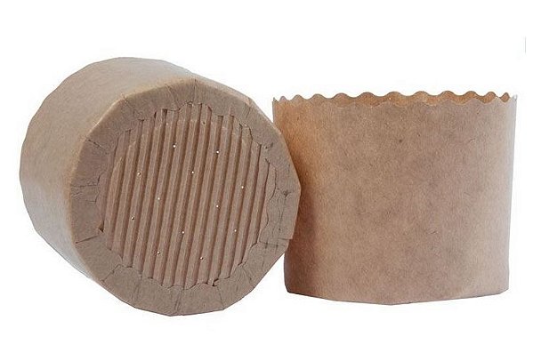 Forma Italiana Panetone 250g Kraft 90x90mm - Pacote com 12 unidades