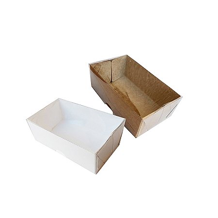 Caixa Visor Retangular 10x6x3cm com Tampa Transparente e Base em Papel
