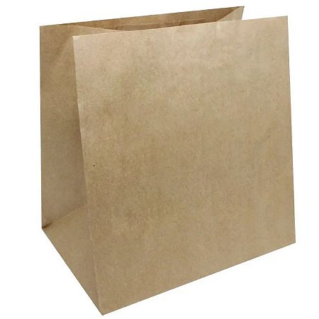 Saco de Papel Kraft Natural para Delivery 32x20x30cm pacote com 10 unidades