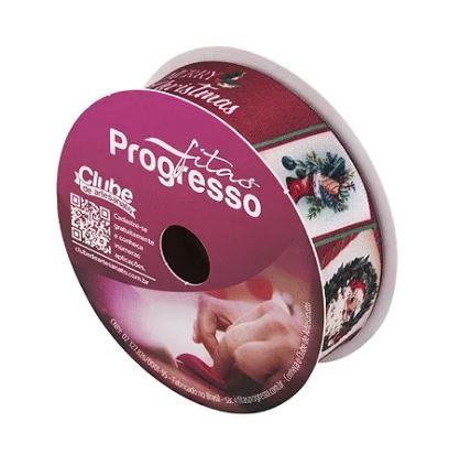 Fita em Cetim 22mmx10m Papai Noel Vintage ECF 005TR 090 Progresso