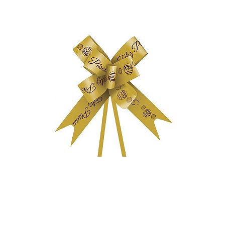 Laço Fácil Decorado 30mmx51cm Feliz Páscoa pacote com 10 unidades