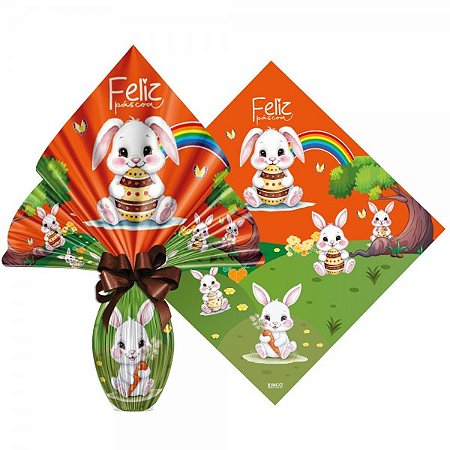 Envelope Páscoa Bosque do Coelho Laranja 25 unidades
