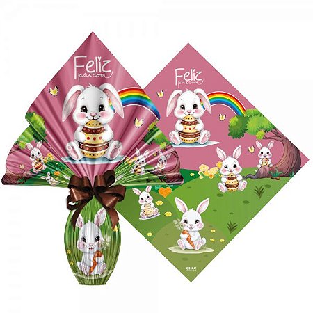 Envelope Páscoa Bosque do Coelho Rosa 25 unidades