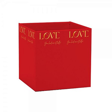 Cachepot Paper Pote 15 Quadrado New Love Vermelho