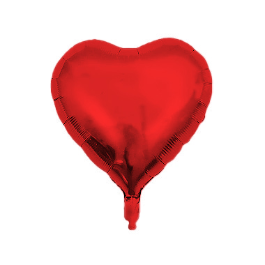 Balão Metalizado 10 Coração Vermelho - pacote com 6 unidades