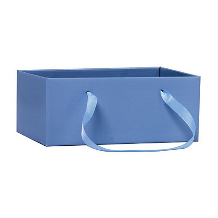 Cachepot Paper Retangular Alça de Cetim Azul