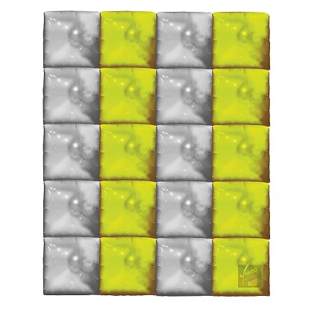 Balão Metalizado 18 Quadrado Dupla Face Prata e Ouro - Pacote com 20 unidades