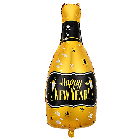 Balão Metalizado Garrafa Happy New Year