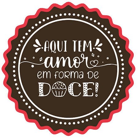 Etiqueta Adesiva Amor em Forma de Doce - pacote com 60 unidades