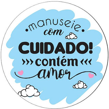 Etiqueta Adesiva Manuseie com Cuidado - pacote com 60 unidades