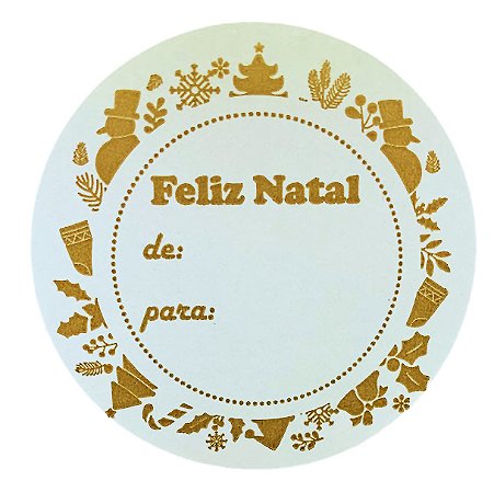 Etiqueta Adesiva Natal De Para Ouro - pacote com 60 unidades