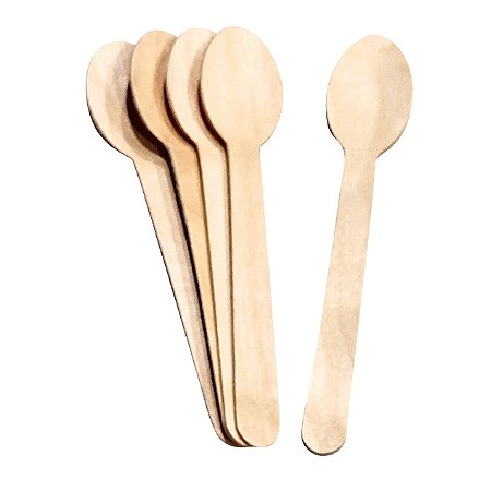 Talher Madeira Colher Natural 16cm - Pacote com 50 unidades