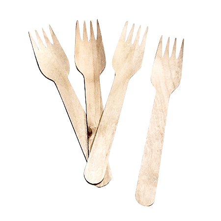 Talher Madeira Garfo Natural 16cm - Pacote com 50 unidades