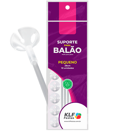 Kit Suporte para Balão 28cm Cristal - Pequeno - pacote com 10 unidades