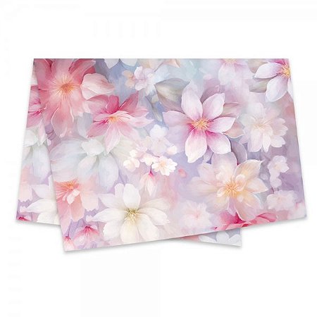 Papel de Seda Decorado 50x70cm Floratta - pacote com 50 unidades