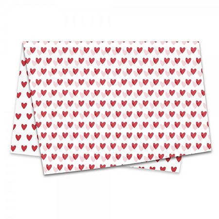 Papel de Seda Decorado 50x70cm Amo Você - pacote com 50 unidades