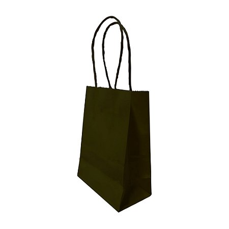 Sacolas de Papel 11x15x06cm Preta - Pacote com 10 unidades