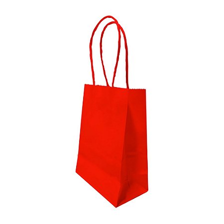 Sacolas de Papel 11x15x06cm Vermelho - Pacote com 10 unidades