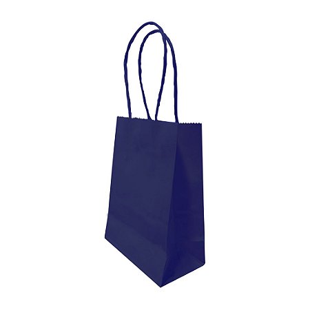 Sacolas de Papel 11x15x06cm Azul Marinho - Pacote com 10 unidades