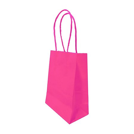 Sacolas de Papel 11x15x06cm Pink - Pacote com 10 unidades
