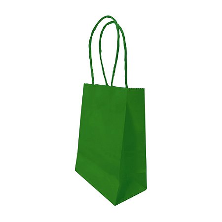 Sacolas de Papel 11x15x06cm Verde - Pacote com 10 unidades