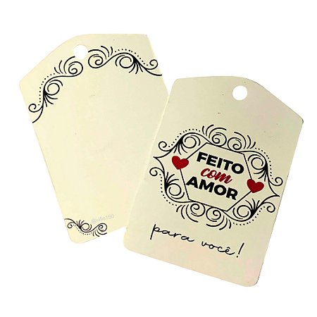 TAG Decorativa Feito Com Amor Para Você - Pacote com 10 unidades