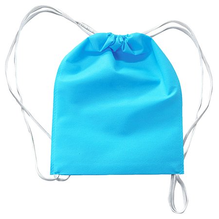 Mochila em TNT 25x35cm Azul Claro - pacote com 5 unidades