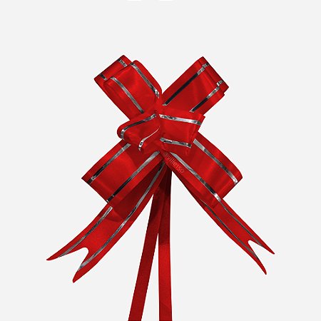 Laço de Armar Vermelho com Filete Prata