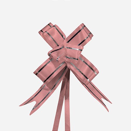 Laço de Armar Rosa Claro com Filete Prata