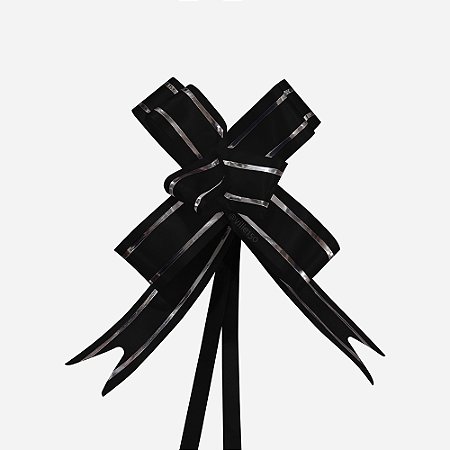 Laço de Armar Preto com Filete Prata