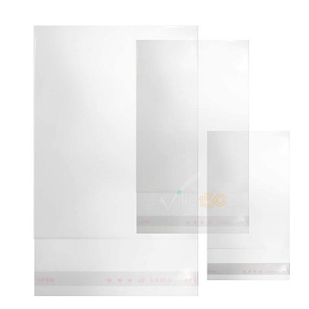 Saco Plástico Adesivado Incolor 20x20cm - Pacote com 100 unidades