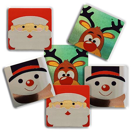 Etiqueta Adesiva Personagens Natalinos Sortidos - pacote com 40 unidades