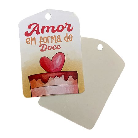 TAG Decorativa Amor em Forma de Doce - Pacote com 10 unidades