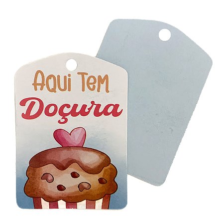 TAG Decorativa Aqui Tem Doçura - Pacote com 10 unidades