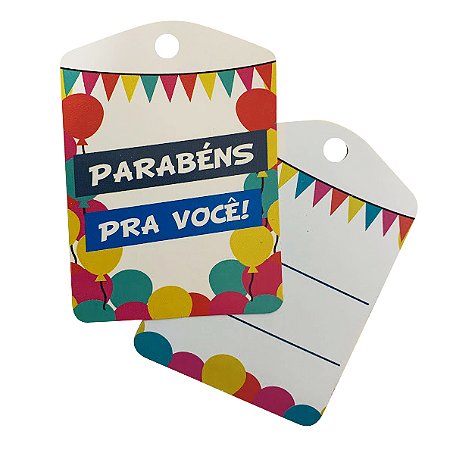 TAG Decorativa Parabéns Para Você - Pacote com 10 unidades