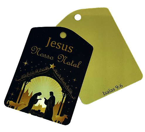 TAG Decorativa Jesus Nosso Natal - Pacote com 10 unidades