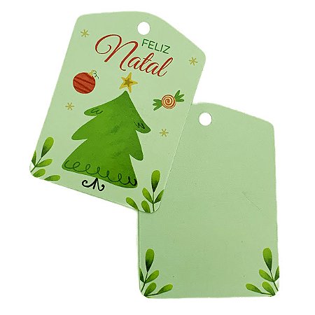 TAG Decorativa Feliz Natal - Pacote com 10 unidades
