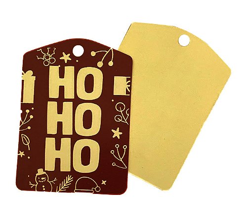 TAG Decorativa Ho Ho Ho - Pacote com 10 unidades