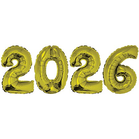 Balão Metalizado 2026 Prateado ou Dourado