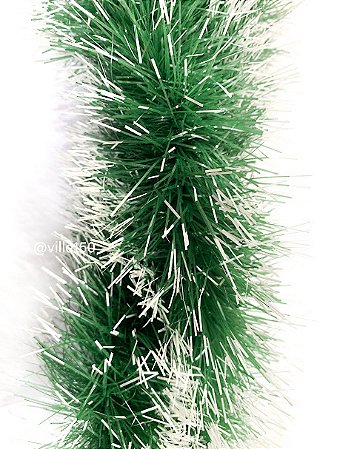 Festão de Metalóide Quadruplo 10cmx5m Verde Nevado