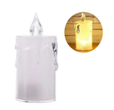 Vela de LED Decoração Branca 3,7x8cm - Unidade